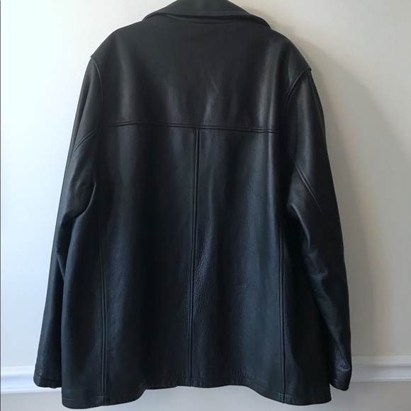 Men’s Vintage Black Leather Coat by M Julian 2XL - Picture 2 of 6